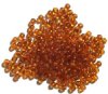 100 4mm Transparent Dark Topaz Round Glass Beads
